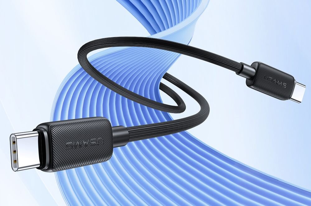 Kabel USB-C do USB-C USAMS KY Series US-SJ691 60W 1 m kolorystyka, wzór, paskowy, kabel, polaczenia, uzytkowanie