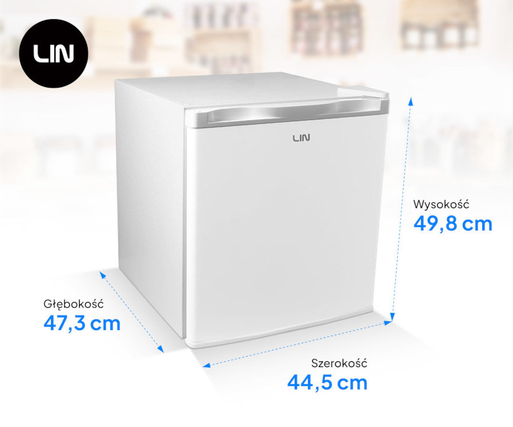 ZAMRAŻARKA LIN LI-BD-32 front zamknięta wymiary Kompaktowe rozmiary pojemnośc 32 litry do małych pomieszczeń wygodne ustawienia