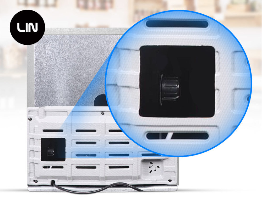 ZAMRAŻARKA LIN LI-BD-32 zbliżenie panel sterowania pokrętło regulacja temperatury sterowanie panel