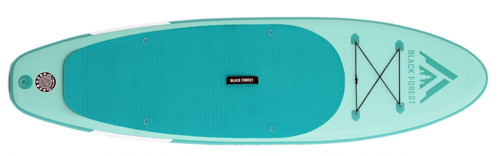 Deska SUP EXTRALINK SUP-2000 275 x 76 x 15 cm deska na białym tle widoczna od przodu wymiary deski 275 x 76 x 15 cm duża stabilność wyporność do 260 litrów maksymalne obciążenie do 130 kg ułatwia utrzymanie równowagi