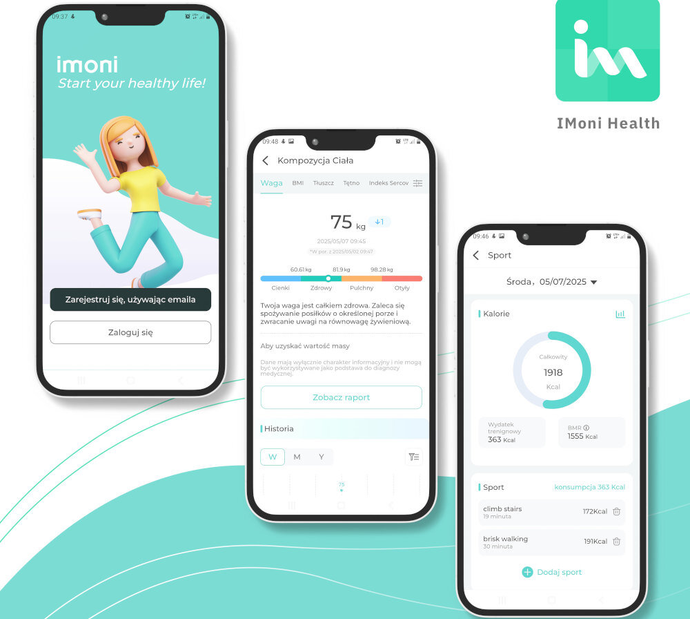 Waga WEBBER Livia IF1320B Czarny Dane zawsze pod ręką APLIKACJA MOBILNA kompatybilną z systemami Android i iOS automatyczne zapisywanie wyników historia wyników