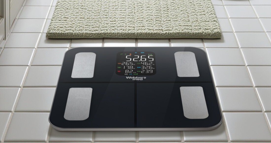 Waga WEBBER Livia IF1320B Czarny Precyzja pomiaru Czujniki tensometryczne o wysokiej czułości dokładność do 0,1 kg do 180 kg wynik wsparcie