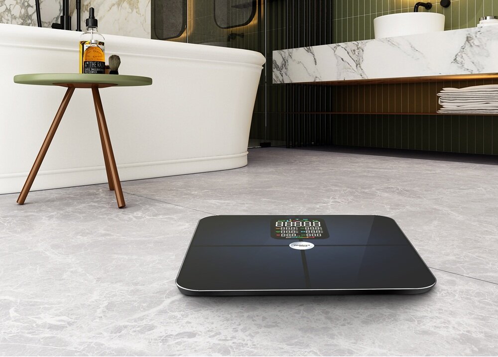 Waga łazienkowa WEBBER Bonita SBS-1321B-B Czarny sensor G, precyzyjne pomiary, stabilna konstrukcja