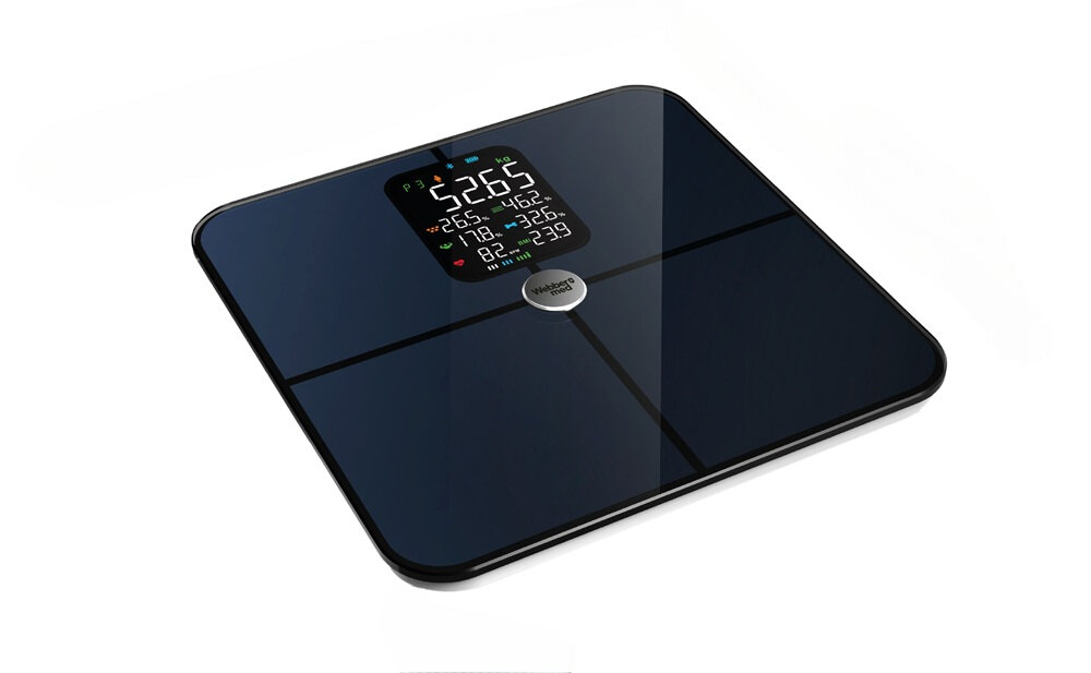 Waga łazienkowa WEBBER Bonita SBS-1321B-B Czarny platforma ze szkła hartowanego, odporność na uszkodzenia, łatwe czyszczenie