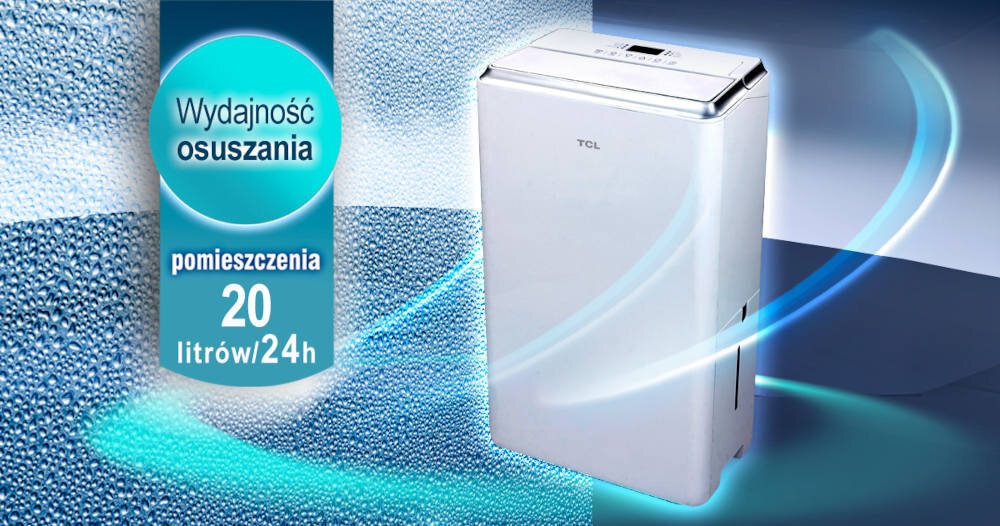 Osuszacz TCL DEWA20EB Wydajność do 50 m²