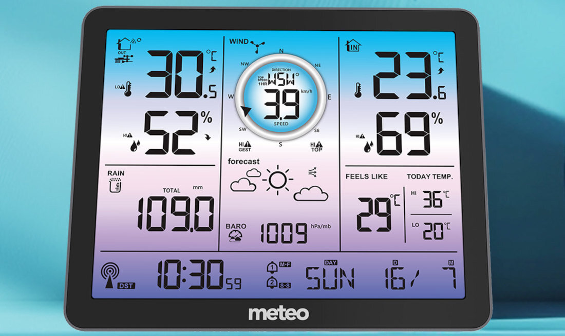 Stacja pogody METEO SP600 Zegar z funkcją DCF zegar atomowy Wbudowany kalendarz organizacja