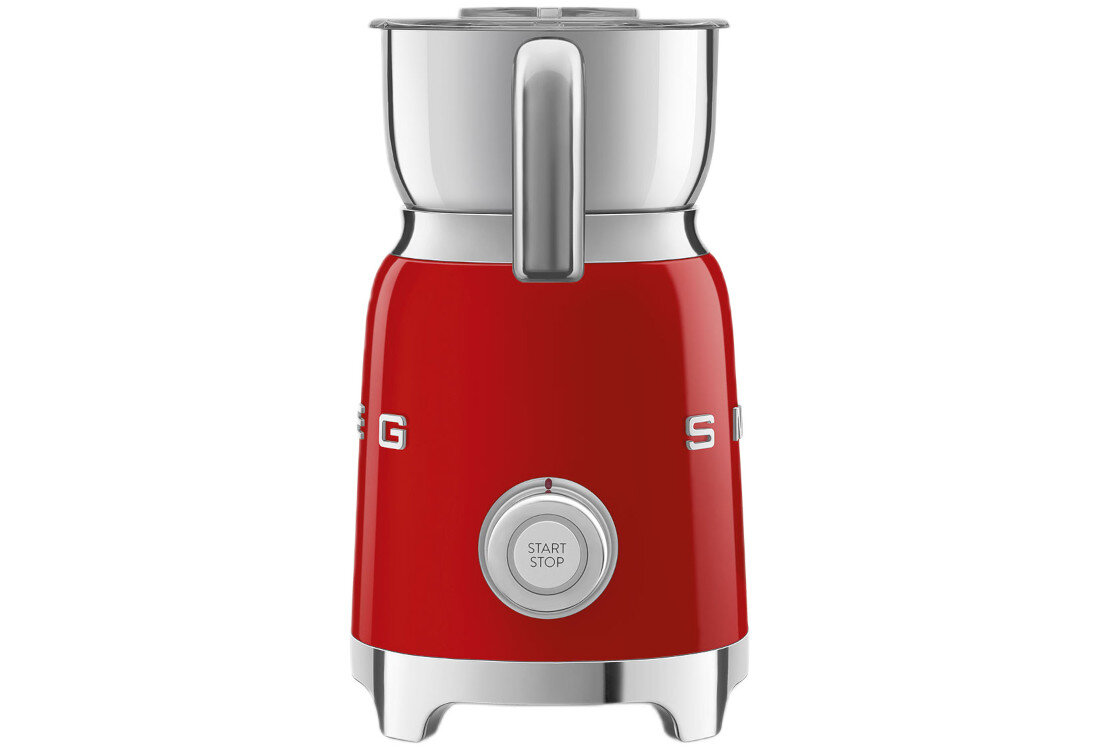 Spieniacz SMEG MFF11RDEU Czerwony Prosta obsługa Czytelne pokrętło 6 programów automatycznych jeden tryb manualny dopasowanie