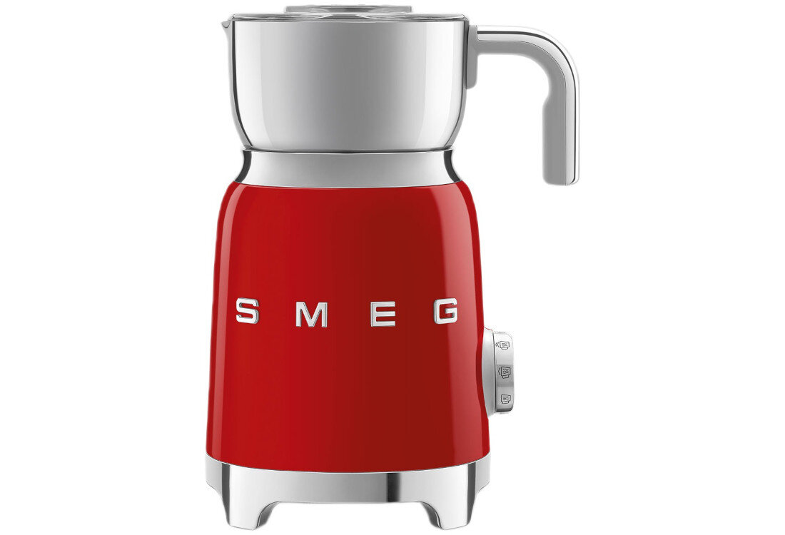 Spieniacz SMEG MFF11RDEU Czerwony Wydajność i moc pojemność kilka porcji mleka lub pianki jednocześnie