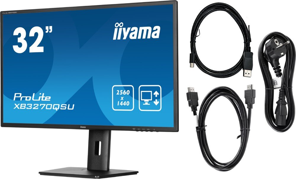 Monitor IIYAMA ProLite XB3270QSU-B1 31.5 2560x1440px IPS 100Hz 3 ms opakowanie zestaw