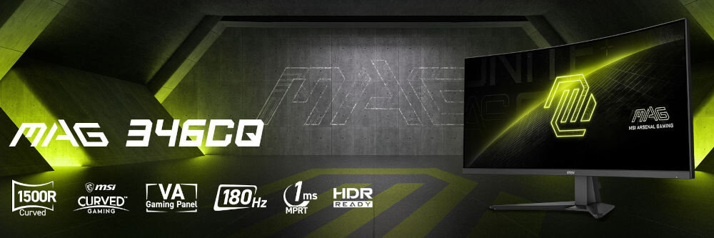 Monitor MSI Mag 346CQ 34 cala 3440x1440px 180Hz 1 ms [MPRT] Curved