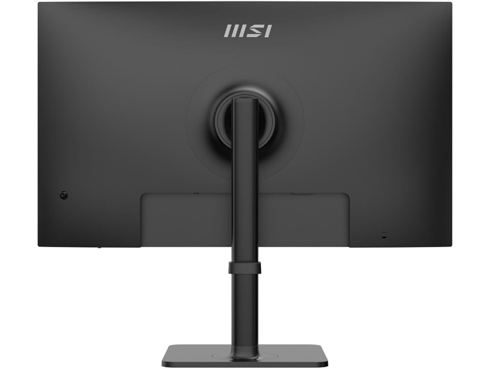 Monitor MSI MODERN MD272UPHG 27 cali 3840x2160px IPS 4 ms [GtG] prezentacja monitora od tyłu na białym tle bez narzędzi szybki montaż klips porządek