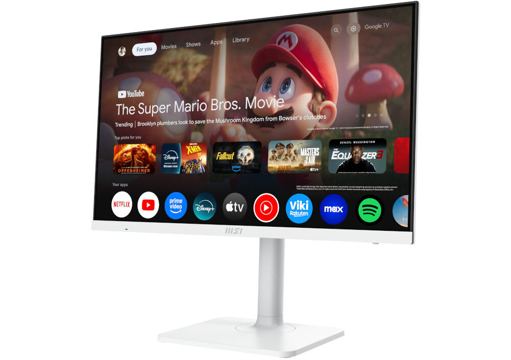 Monitor MSI Modern MD272UPSW 27 cali 3840x2160px IPS 4 ms [GTG] prezentacja monitora na białym tle od przodu pod kątem realistyczny kontrast głębia kolorów przestrzenie barw zakres współczynnik kontrastu wyraźne obrazy komfort