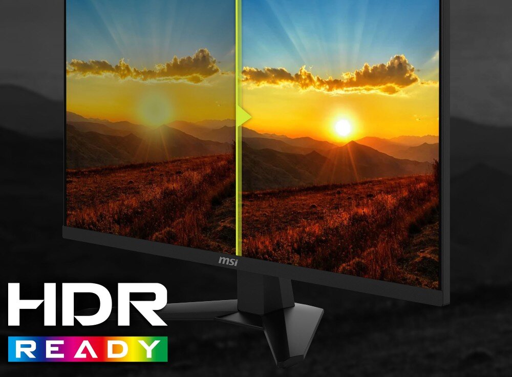 Monitor MSI Mag 274QF X24 Monitor w „HDR READY” z podwójnym widokiem koloru na ekranie i żółtą linią podziału