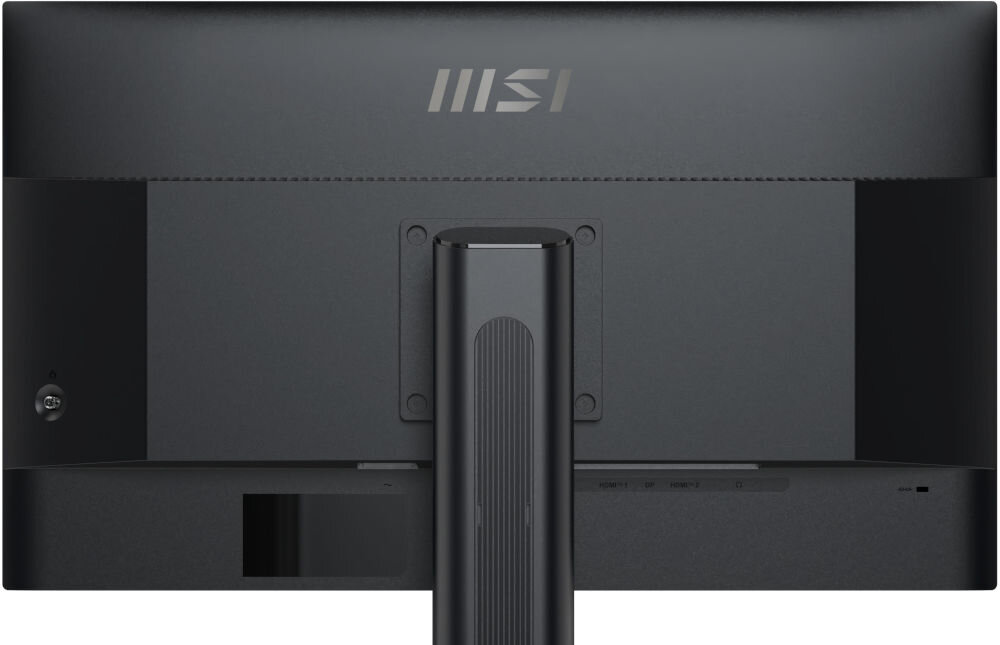 Monitor MSI Pro MP275QPG 27 cali 2560x1440px IPS 100Hz 1 ms [MPRT] monitora od tyłu na białym tle VESA 100 mm łatwe stabilne przymocowanie oszczędność miejsca uchwyt biurkowy VESA zwiększa powierzchnię roboczą dopasowanie ustawienia ekranu organizacja pracy
