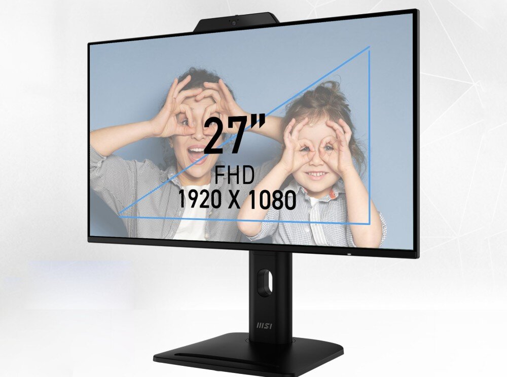 Monitor MSI PRO MP272PMG Monitor z wyświetloną informacją o przekątnej ekranu 23.8 cala oraz rozdzielczości Full HD 1920 x 1080 z ikoną matrycy IPS 178°