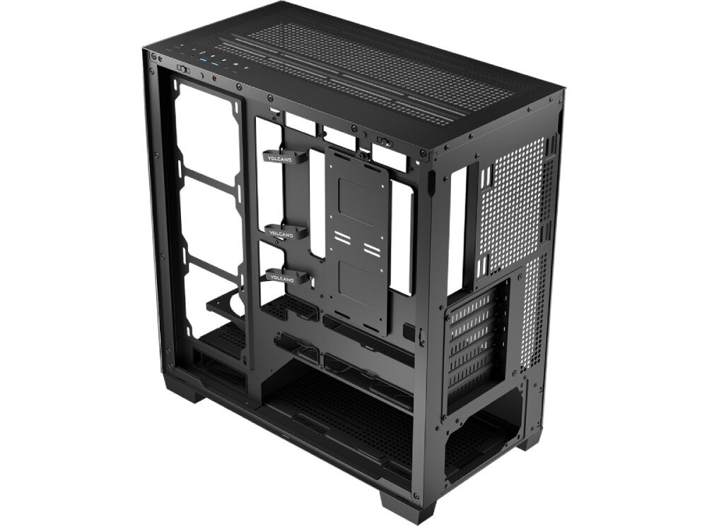 Obudowa MODECOM Volcano Stellar Midi Metalowa rama konstrukcji obudowy widoczna pod kątem bez zamontowanych paneli zewnętrznych