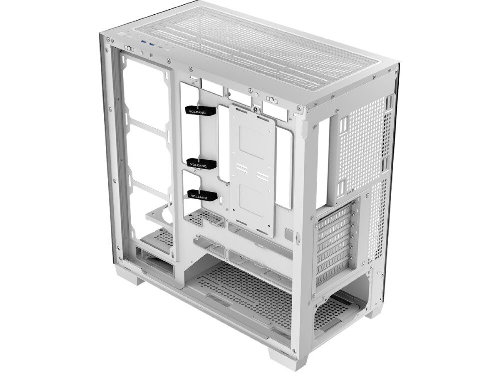 Obudowa MODECOM Volcano Stellar Midi Metalowa rama konstrukcji obudowy widoczna pod kątem bez zamontowanych paneli zewnętrznych