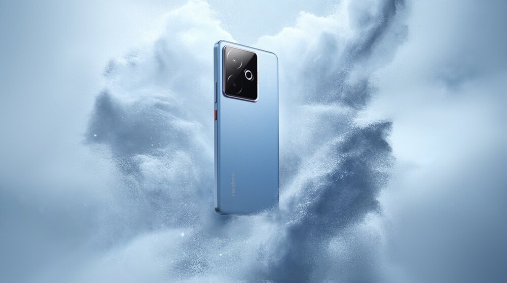 Smartfon REALME GT 7T w chmurze pyłu