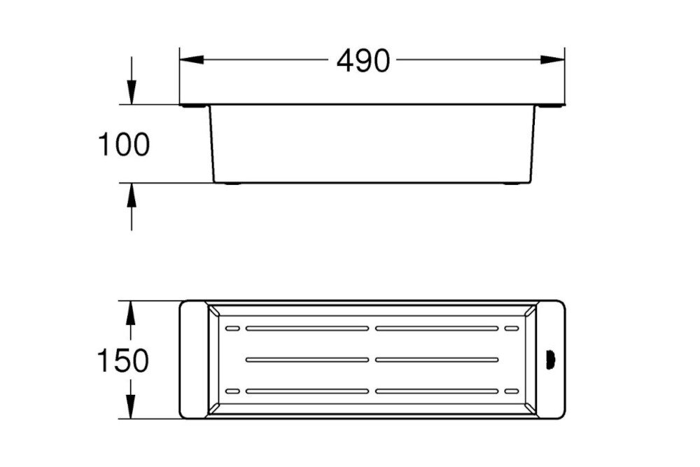 WKŁADKA OCIEKOWA GROHE SZCZOTKOWANE ZŁOTO informacje techniczne dane Wymiary kolor Materiał stal szlachetna mycie w zmywarce odporny na korozję