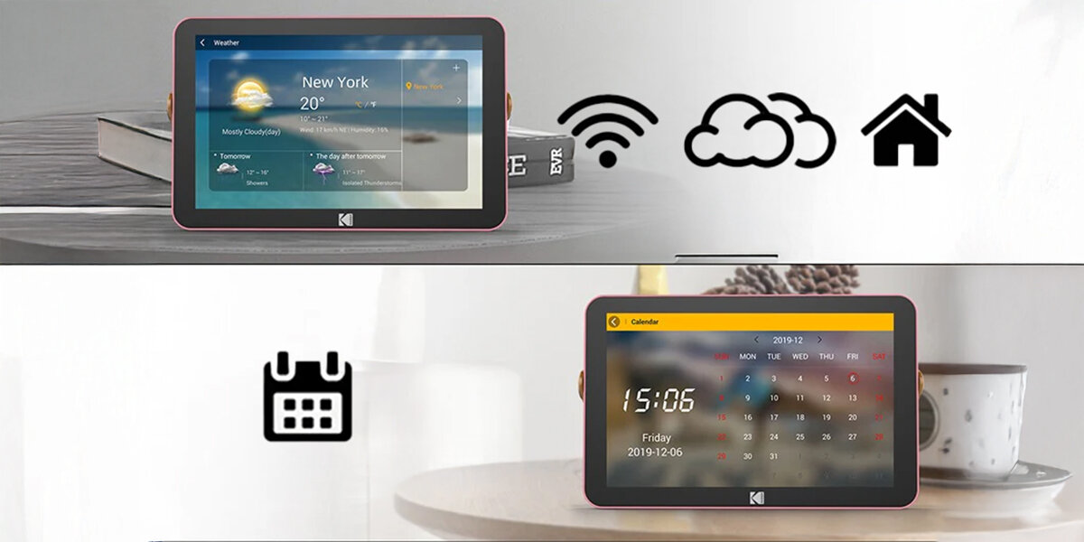 Ramka cyfrowa KODAK RWF-108V Różowy, Aplikacje, 2 ramki okazujące aplikacje ramki