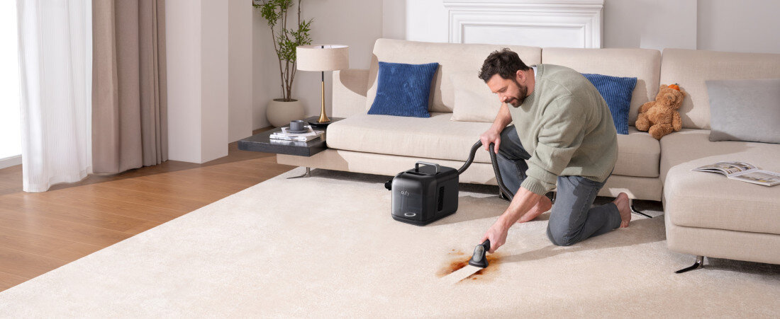 Robot sprzątający EUFY Omni E28 Czyste dywany bez wysiłku Przenośny odkurzacz FlexiOne™ zintegrowany ze stacją gruntowne czyszczenie dywanów