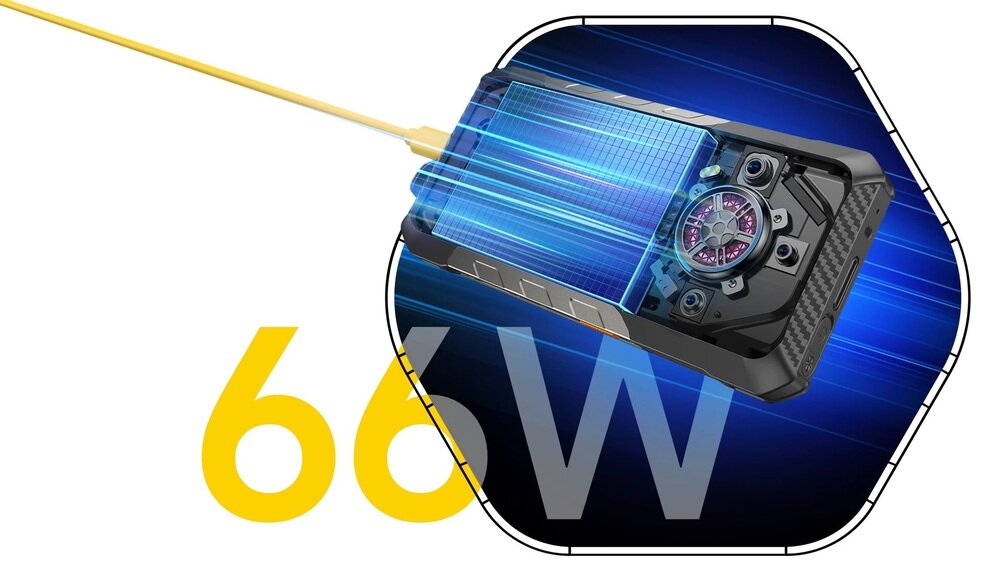 Smartfon ULEFONE Armor 30 Pro ładowanie 66W bateria 12800mAh dwa dni pracy
