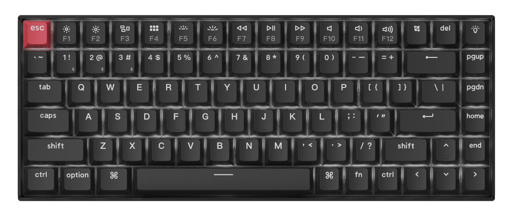 Keychron K2 Version 3 specjalistyczne pianki dźwiękochłonnych (IXPE, PET i EPDM) eliminując hałas Warstwy pianek akustycznych Klawisze podwójnie formowanego PBT w profilu Cherry Trójstopniowa regulacja nachylenia (5°, 9° i 13°)