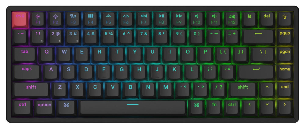 Keychron K2 Version 3 czarnym kolorze podświetlenie north-facing RGB 22 efektami świetlnymi