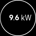 9.6 kW - ilość mocy palników Ilość mocy palników płyty gazowej NA64H3010AS ukazana w kolorze białym