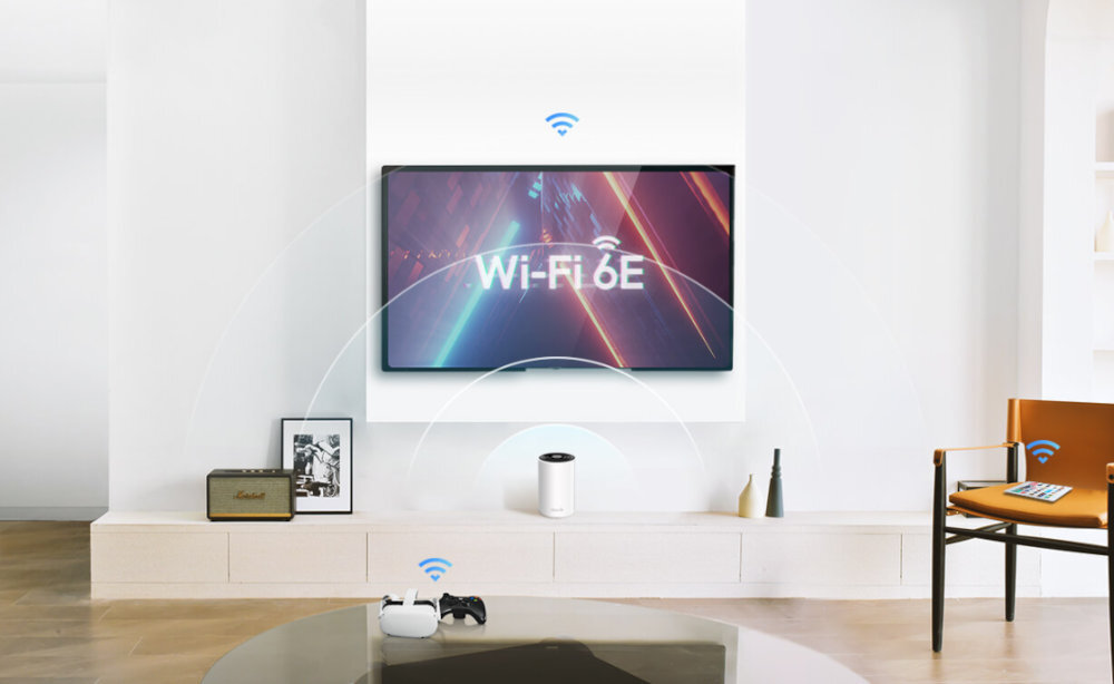 Router TP-LINK Deco XE75 Pasmo 6 GHz płynnym streamingiem szybkim pobieraniem plików niezawodnym połączeniem zwiększona pojemność