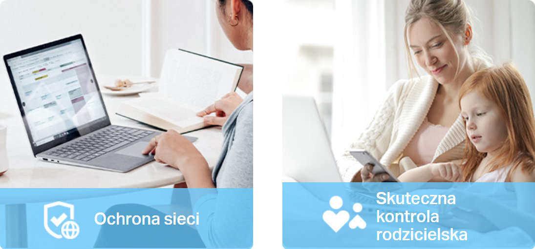Router TP-LINK Deco XE75 chroni urządzenia IoT blokuje złośliwe witryny, zapobiega włamaniom i skanuje sieć domową zarządzanie czasem online blokowanie nieodpowiednich treści