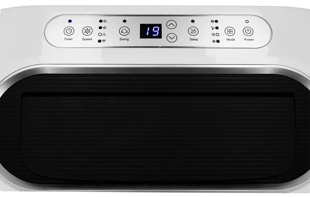 Klimatyzator MISSION AIR Polar Wi-Fi 4 tryby, jedno urządzenie Chłodzenie, grzanie, osuszanie i wentylacja o wydajności 450 m³/h zbliżenie na wentylator