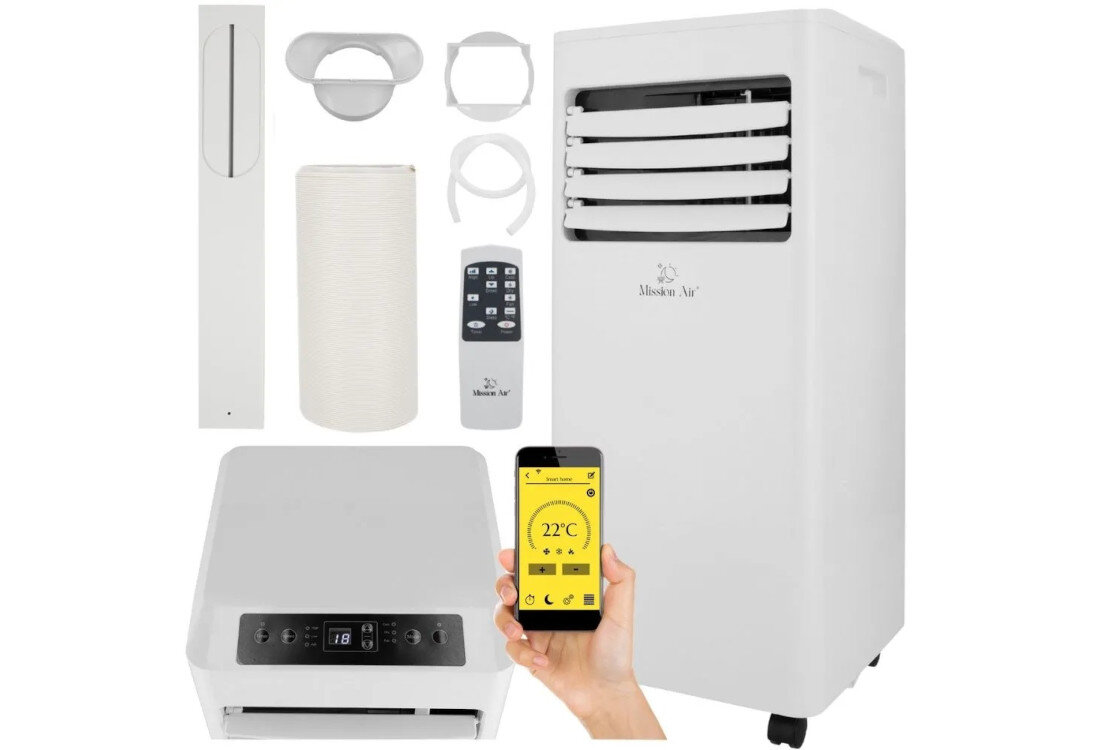 Klimatyzator MISSION AIR Cool Wi-Fi Plug & play i ekologia Ekologiczny czynnik chłodniczy R290 160 g zdjęcie zestawu