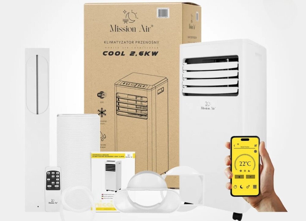 Klimatyzator MISSION AIR Cool Wi-Fi zestaw akcesoria komplet wyposażenie zdjęcie zestawu