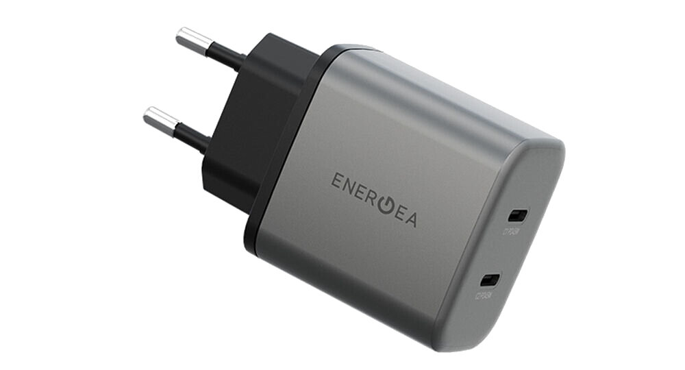 Ładowarka sieciowa ENERGEA Ampcharge GaN45 45W Szary Wydajne ładowanie PD i QC z technologią GaN 2 porty USB-C maksymalna moc