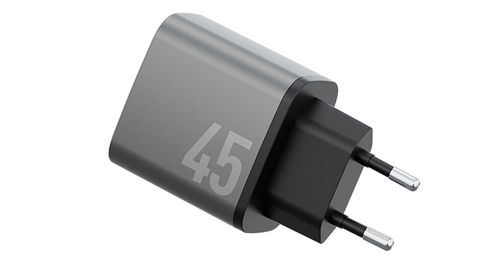 Ładowarka sieciowa ENERGEA Ampcharge GaN45 45W Szary Kompaktowa i bezpieczna z materiałów ognioodpornyc systemy zabezpieczeń ochrona wymiary waga