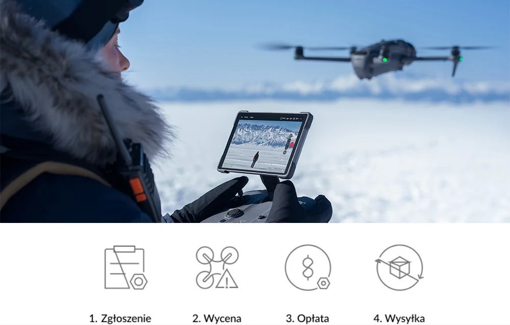 Dron DJI sterowany przez osobę.
