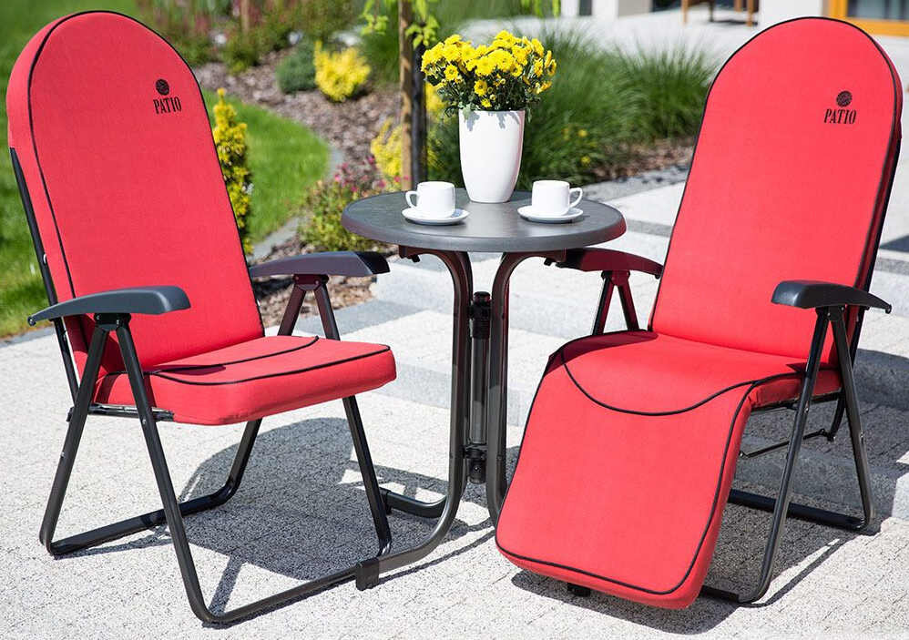 Fotel PATIO Modena Oval D002-03BB niewielkie wymiary wykonanie rury stalowe malowanie proszkowo trwałość odporność warunki