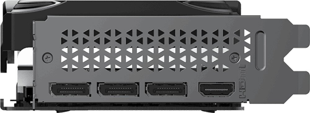 Karta graficzna PNY GeForce RTX 5070 Triple Fan 12GB Panel z wyjściami obrazu w karcie graficznej z trzema portami DisplayPort i jednym HDMI, wyjścia wideo, złącze PCIe 5.0