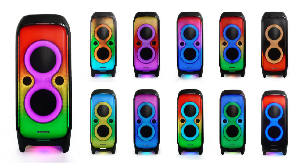 Power audio BLAUPUNKT PB100X - Dźwięk zawsze przy Tobie, Bluetooth, urządzenia z włączonym podświetleniem LED