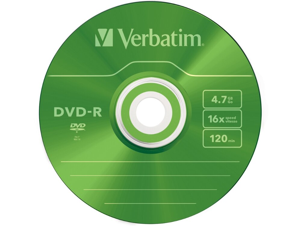 Płyta VERBATIM Colour Slim DVD-R, 4.7 GB, 16x (5 szt.)
                płyta na białym tle ułatwia organizację wizualny porządek estetyczny wygląd