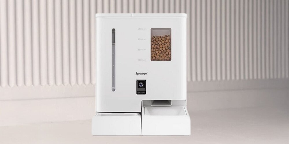 Dozownik karmy automatyczny SPONGE Pet Feeder Dual Smart pasuje do każdego wystroju, wysokiej jakości materiały, bezpieczeństwo, higiena