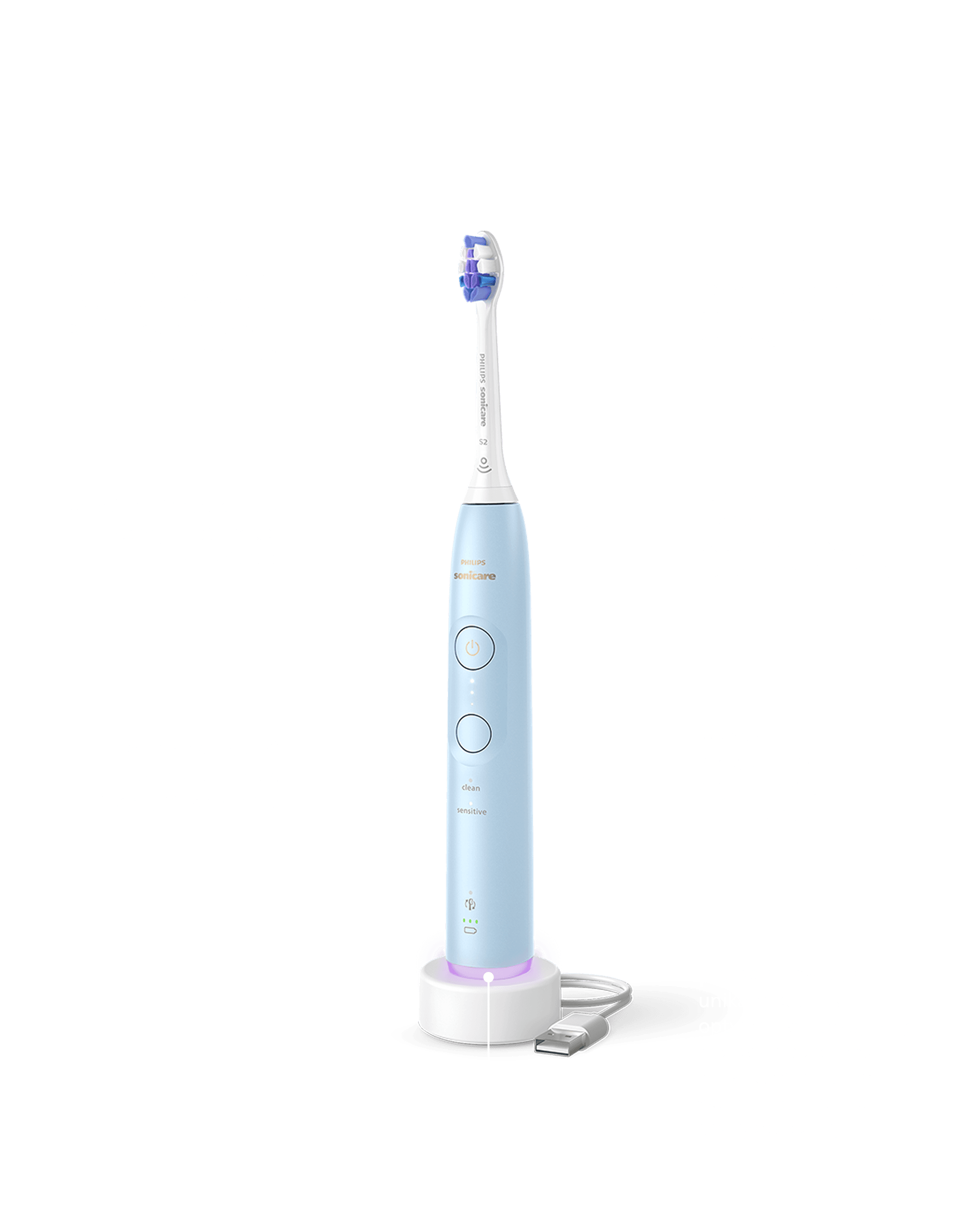 Szczoteczka umieszczona w ładowarce.