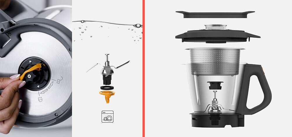 Termorobot wielofunkcyjny TAURUS 923121000 MyCook Next Szary Solidne elementy mocny silnik moc misa pojemność posiłki ostrza ze stali nierdzewnej czyszczenie