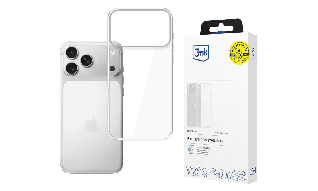 Etui 3MK Clear Case do Apple iPhone 17 Pro Max Przezroczysty >Minimalizm w formie, maksymalna ochrona