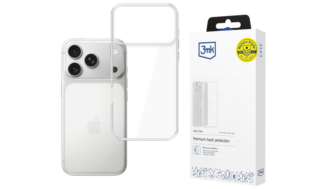 Etui 3MK Clear Case do Apple iPhone 17 Pro Przezroczysty Minimalizm w formie, maksymalna ochrona