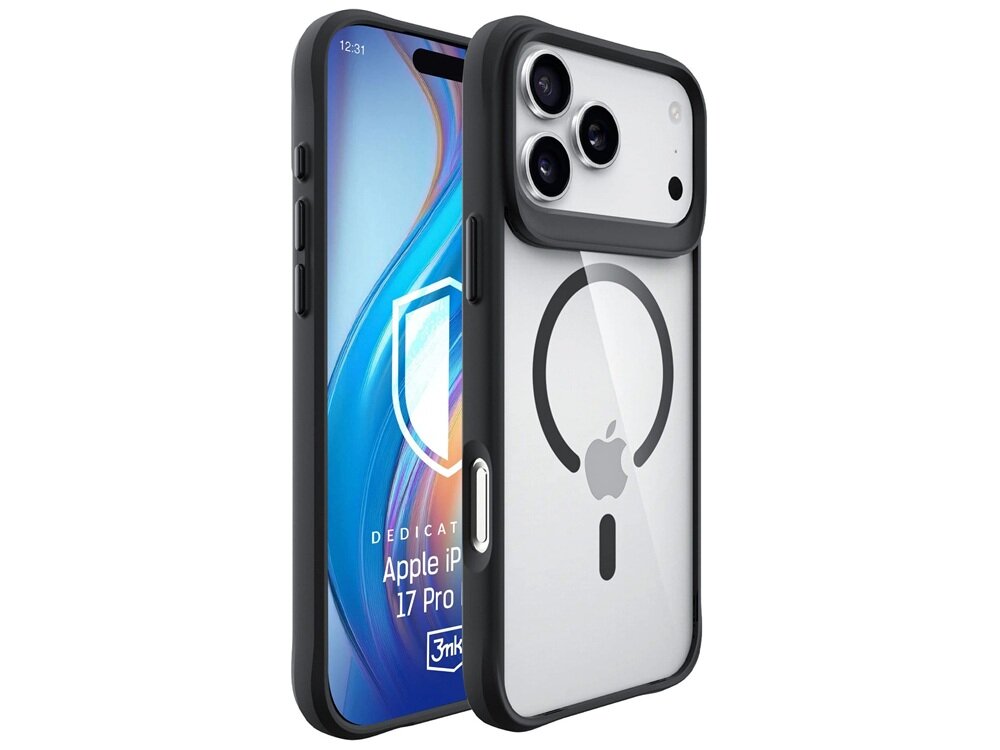 Etui 3MK Satin Armor MagCase do Apple iPhone 17 Pro Max Przezroczysto-czarny kv początek opisu