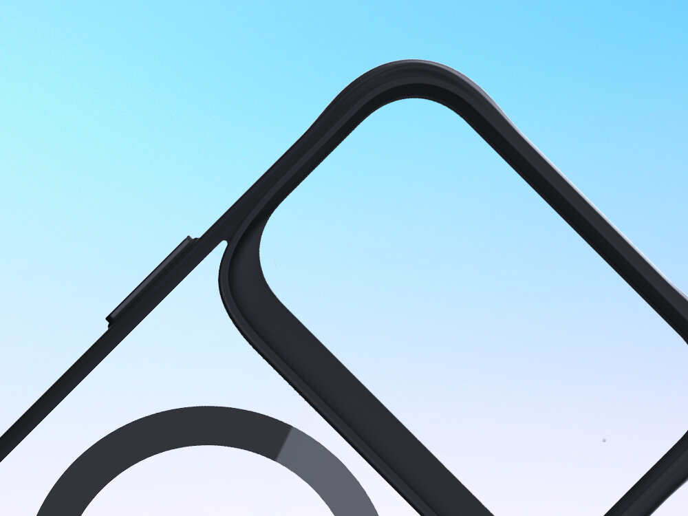 Etui 3MK Satin Armor MagCase do Apple iPhone 17 Pro Max Przezroczysto-czarny ergonimiczne, stylowe, przyjemne w dotyku, lepszy chwyt i komfort, lekka konstrukcja