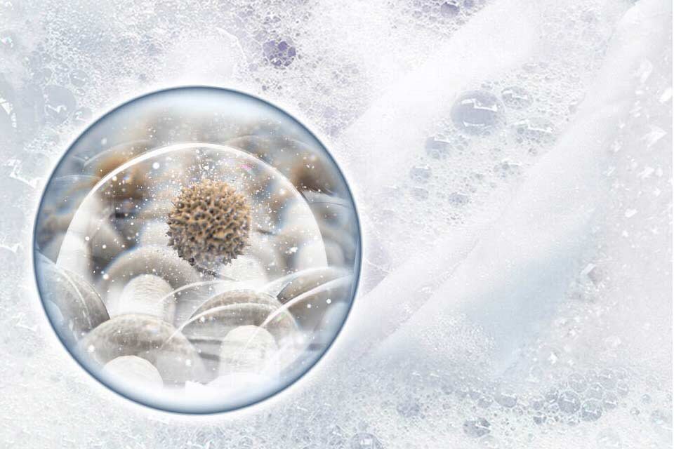 Aktywna piana pomaga w pozbyciu się trudnych plam 