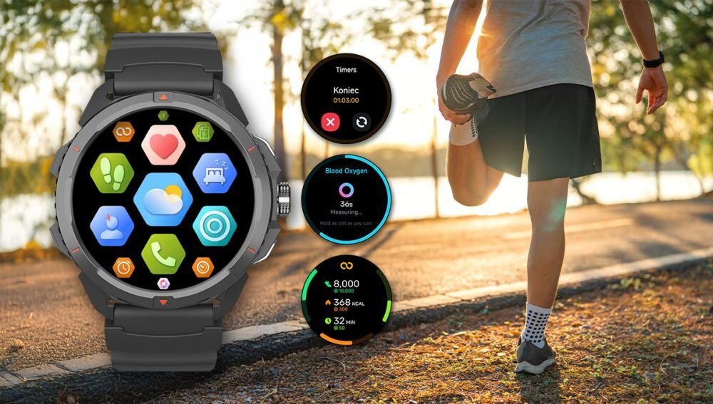 Smartwatch HAMMER Watch 2 kontrola zdrowie monitoring